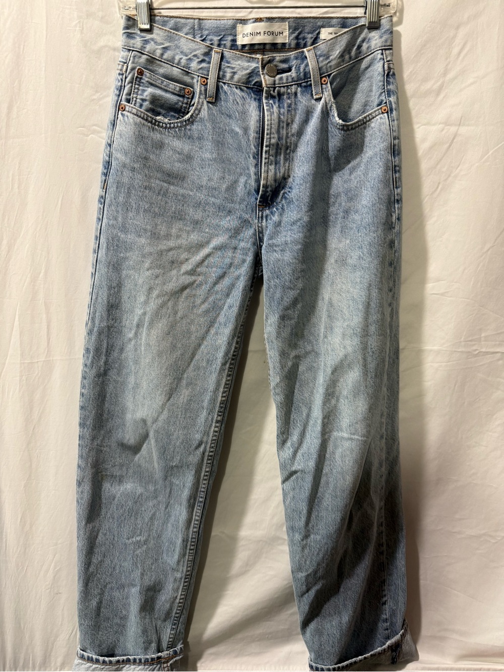 Denim Forum Men’s Washed Light Blue Relaxed Jeans